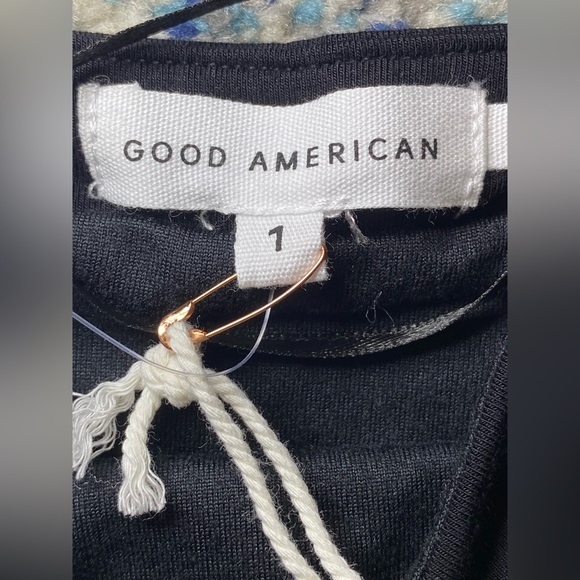 NWT Good American 90's Tank Dress, Black Knit Bodycon Straps | Sz S - Picture 4 of 5